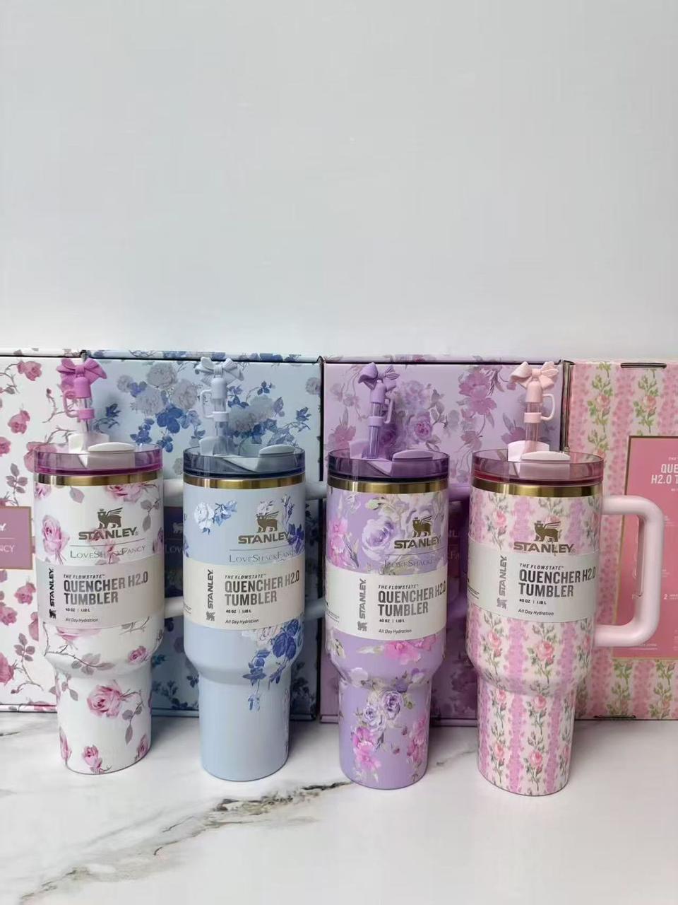 STANLEY TUMBLER BLUSH GARDEN STYLISH FLOWERS EDITION| STANLEY 40 OZ