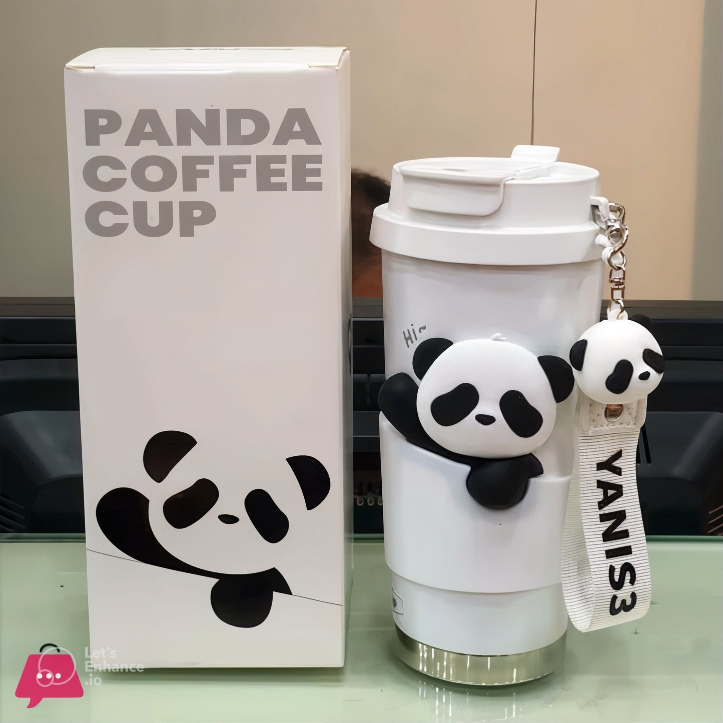 INSULATED COFFEE TUMBLER BLACK PANDA 520ML