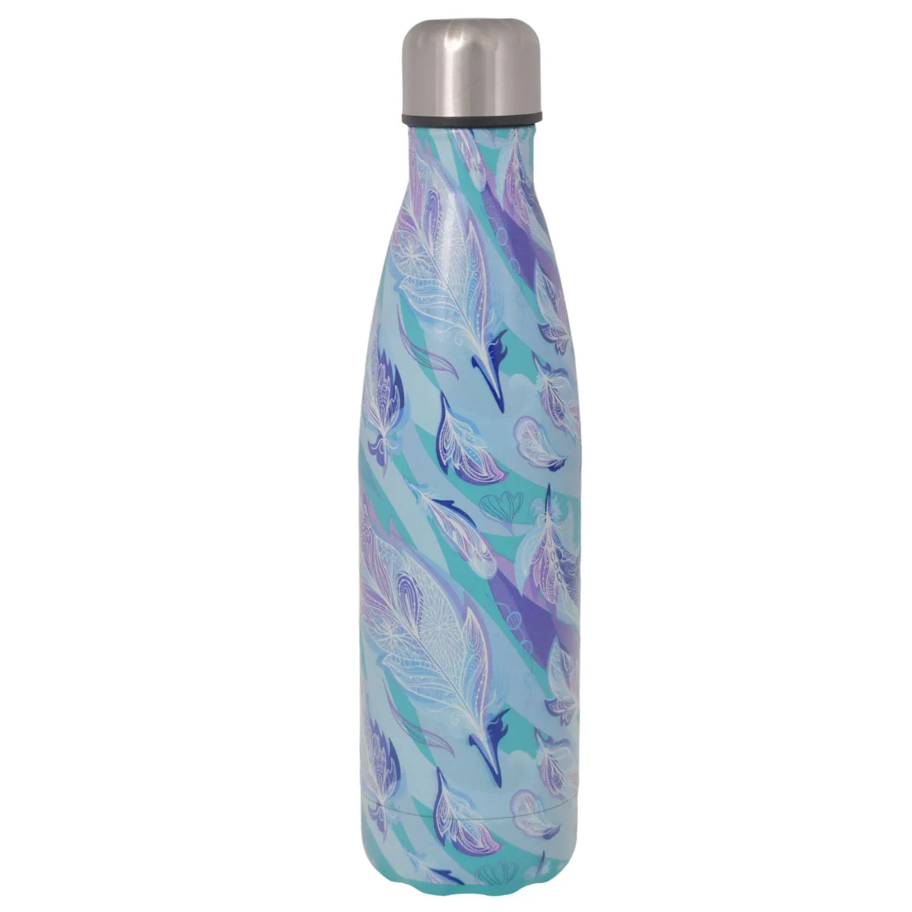 WATERCOLOR BLUE LEAF STAINLESS STEEL THERMAL BOTTLE