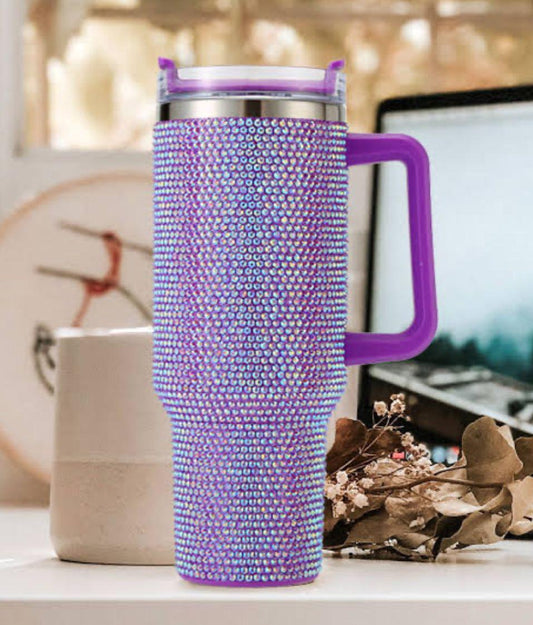 STANLEY PURPLE STONE TUMBLER SILVER ACCENTS AND DREAMY