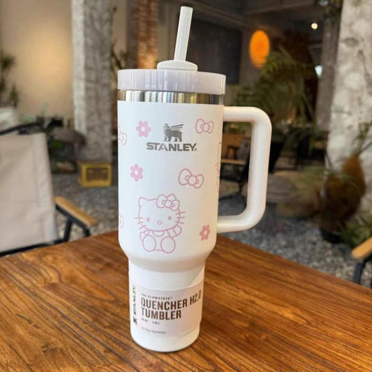 WHITE STANLEY INSPIRED 40 OZ KITTY TUMBLER