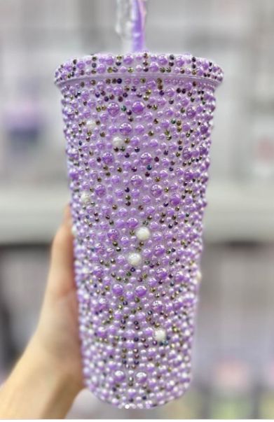 LUXURY PEARL BEADED TUMBLER- BARBIECORE EDITION