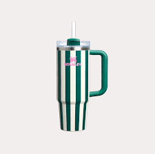GREEN STANLEY THE QUENCHER H2.0 FLOWSTATE TUMBLER- 40 OZ BUTTER CABANA GLOSS
