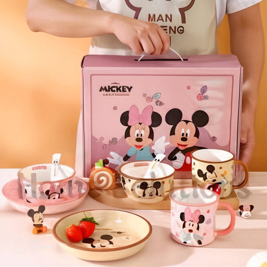 DISNEY MICKEY FRIENDS CUP AND SAUCER SET MICKEY MOUSE 4 PIECE SET
